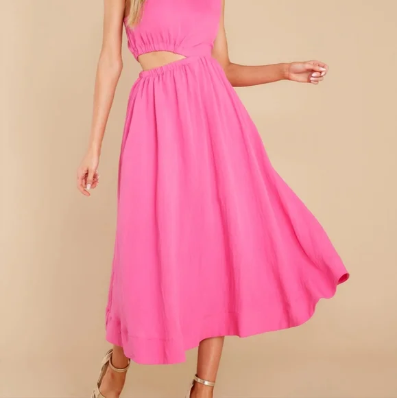 Strike First Hot Pink Midi Dress - Picture 4 of 12